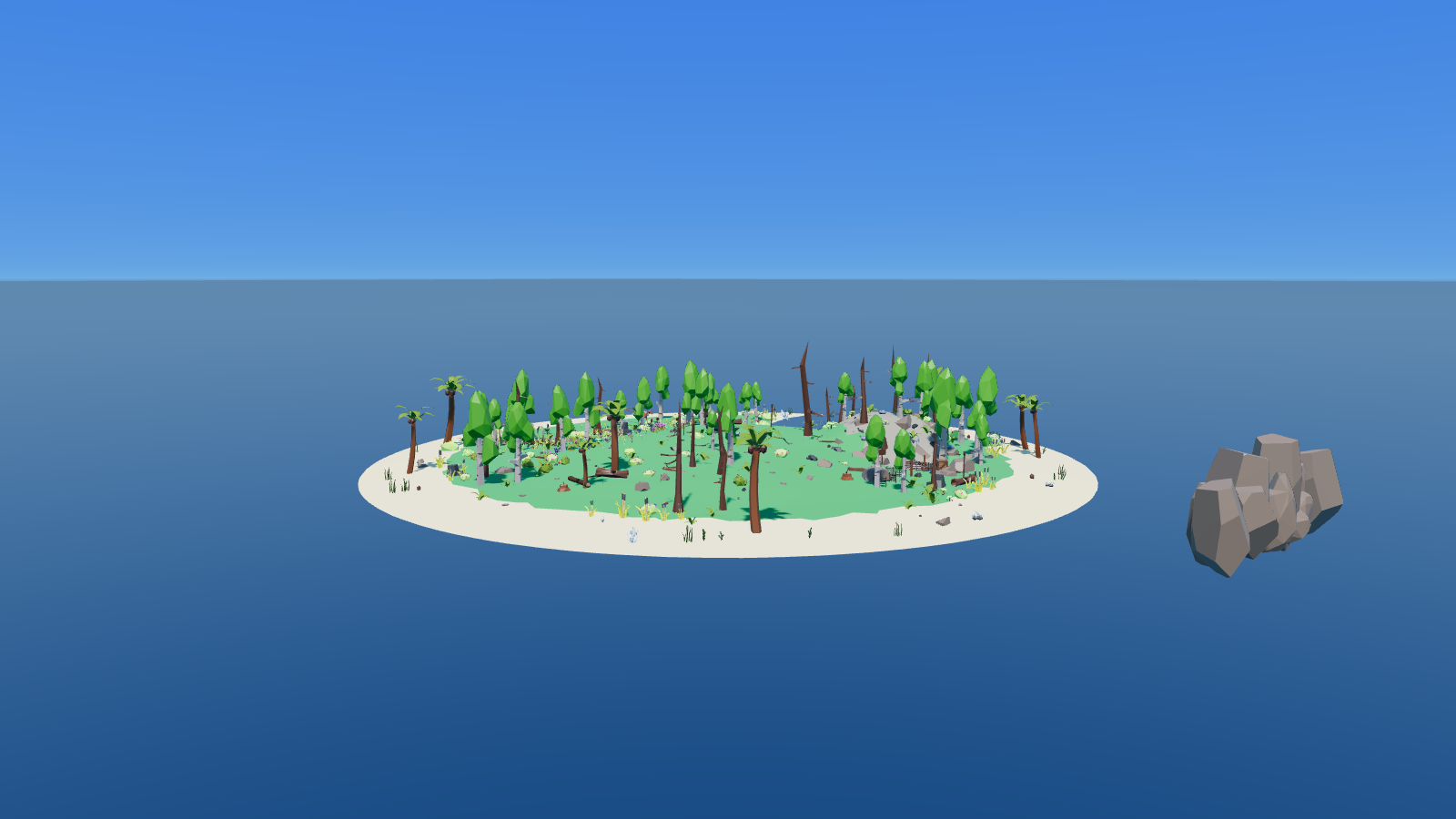 The tutorial island under a clear sky